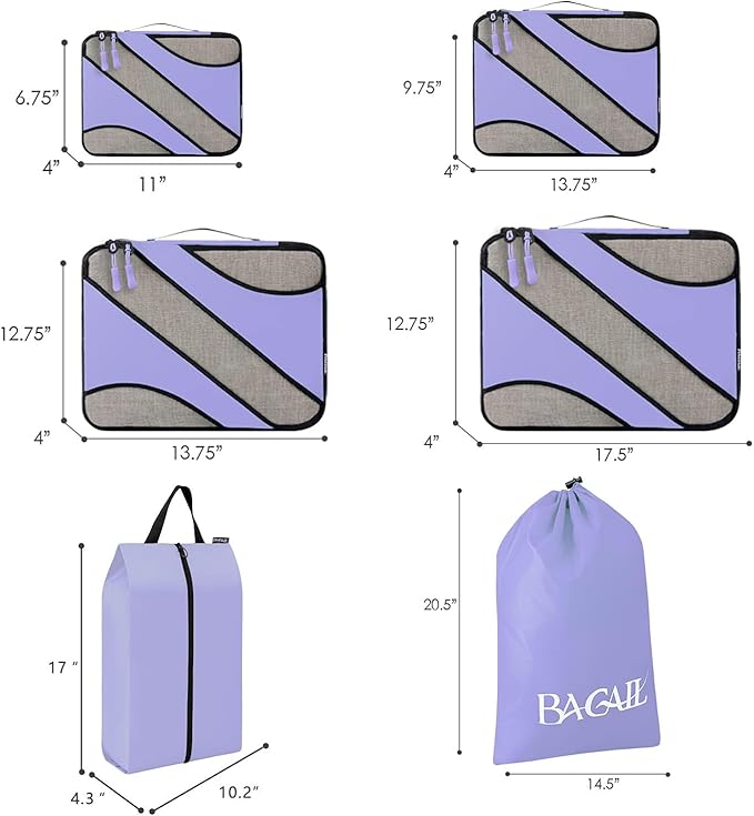 BAGAIL 6 Set Packing Cubes,Travel Luggage Packing Organizers - Image 2