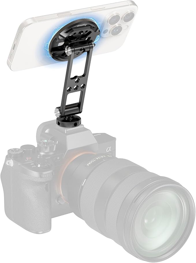 SMALLRIG Magnetic Metal Phone Mount with Cold Shoe Mount - 5156 | Magnetic Phone Holder for iPhone 17/16/15/14/13/12, 360° Rotation, Mounts on Tripods, Cages & Stabilizers by SmallRig