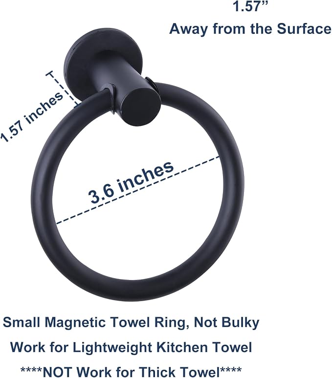 Magnetic Towel Holder for Refrigerator Kitchen Towel Ring Hook | Magnetic Towel Ring Holds Hand Towels Securely On Compatible Metal Surfaces With Adjustable Design For Kitchen Appliances. - Image 5