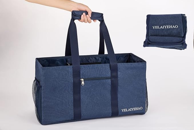 YELAIYEHAO Large Utility Tote Bag, Foldable Collapsible Tote for Storage Pool BeachShopping picnic laundry gym and Luggage - Image 3