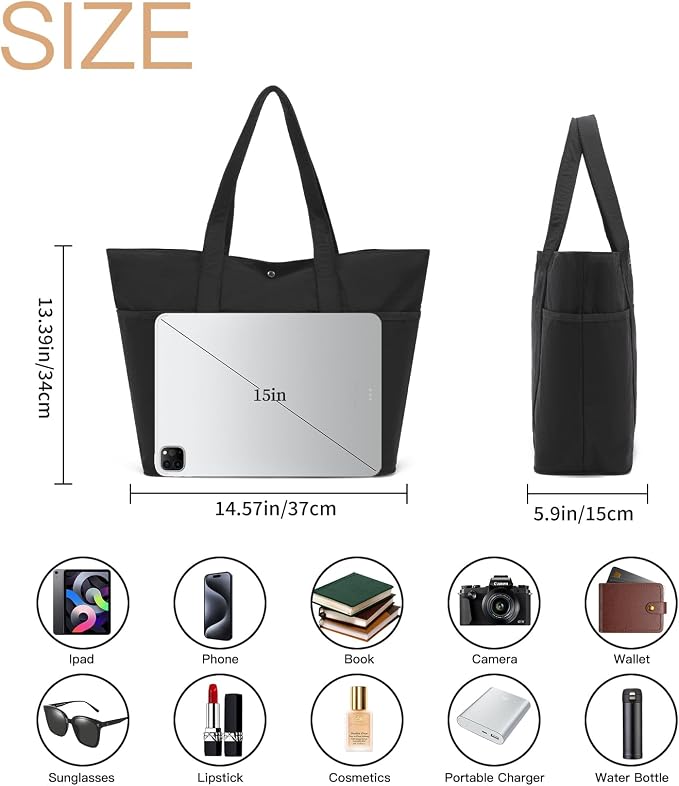 Corduroy Tote Bag for Women Crossbody Bags Lightweight Handbags Shoulder Bag with Zipper Pockets for Work Shopping - Image 4
