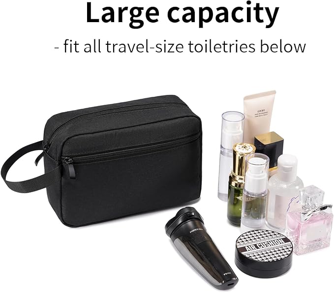 Travel Toiletry Bag for Men & Women, Hanging Cosmetic Organizer | Water-Resistant Fabric, Sturdy Handle, Lightweight Dopp Kit – Bathroom Toiletries, Makeup, Shaving, Grooming & Accessories - Image 4