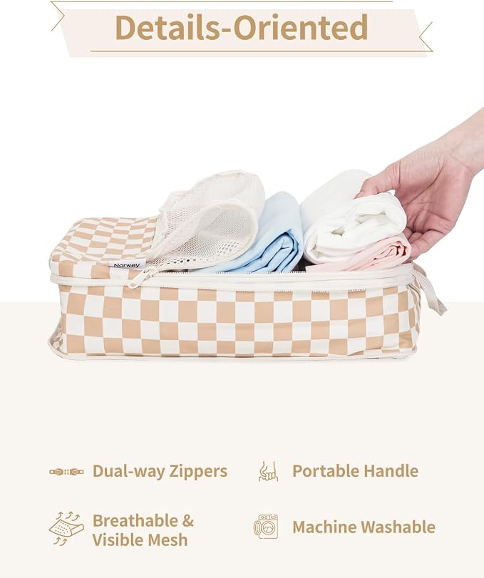 Narwey 6 Set Compression Packing Cubes for Travel Women Men, Travel Cubes for Carry On Suitcase, Durable Compression Luggage Organizer Bags - Image 6