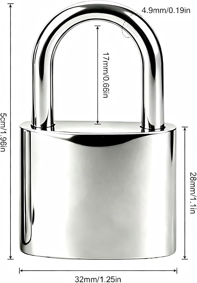 2 Pcs Small Locker Lock with 3 Keys Alike, Silver Lock Keyed Padlock, Luggage Padlocks for Travel Bags, Securing Luggage, Toolbox, Gym Locker - 32mm(1.25in) - Image 2