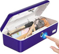 AICase Biometric Fingerprint Storage Box,AICase Portable Cash Jewelry Security Case Lock Box Safe,Combination Lock for Car, Home,Office Travel Blue by AICase
