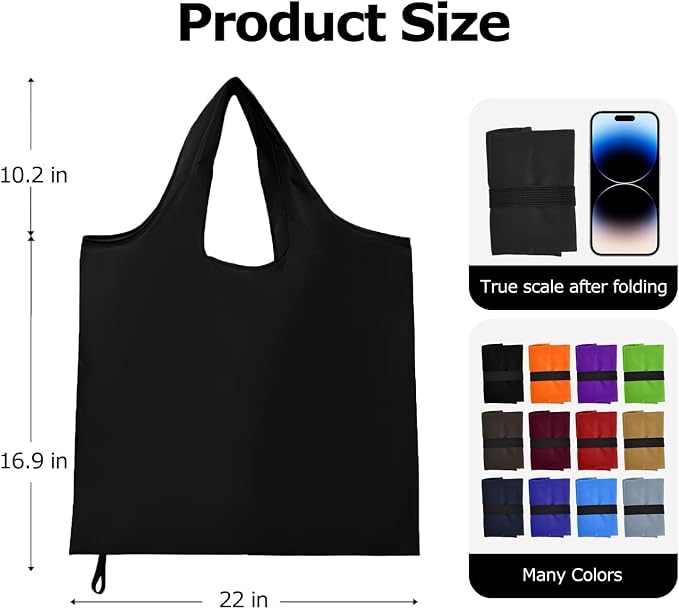 Foldable Shopping Bag, Reusable Grocery Bag Holder, Tote Bags - Image 2
