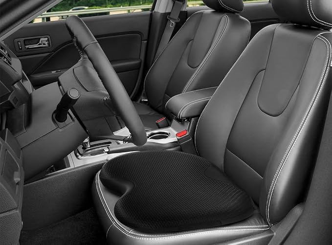 Type S Comfort Gel Seat Cushion 2 Pack, Gel Enhanced Memory Foam Seat Cushion for Office Chair, Car Seat, Tailbone Pain Relief, Sciatica & Back Pain Relief, Portable and Machine Washable - Image 4