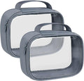 Moyad TSA Approved Toiletry Bag Clear Quart Size Travel Bags Makeup Bag | Large Opening, for Men and Women, Carry on Airline Compliant, Transparent Liquids Pouch, Grey by Moyad