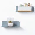OAPRIRE Acrylic Floating Wall Shelves Gray, No Drill, 9 Inch 2 Pack | Strong Tape Adhesive Wall Shelf, Easy Installation, Hole Design with Cable Clips, Small Spaces Bedroom Bathroom Living Room by OAPRIRE