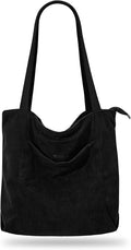 Iioscre Corduroy Tote Bag for Women,Hobo HandBags with Zipper | Large Capacity Casual Shoulder Bag with Inner Pockets for Shopping Work Daily Travel. by Iioscre