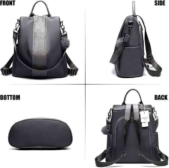 PINCNEL Women Backpack Purse Waterproof Nylon Anti-theft Rucksack Lightweight Shoulder Bag - Image 7