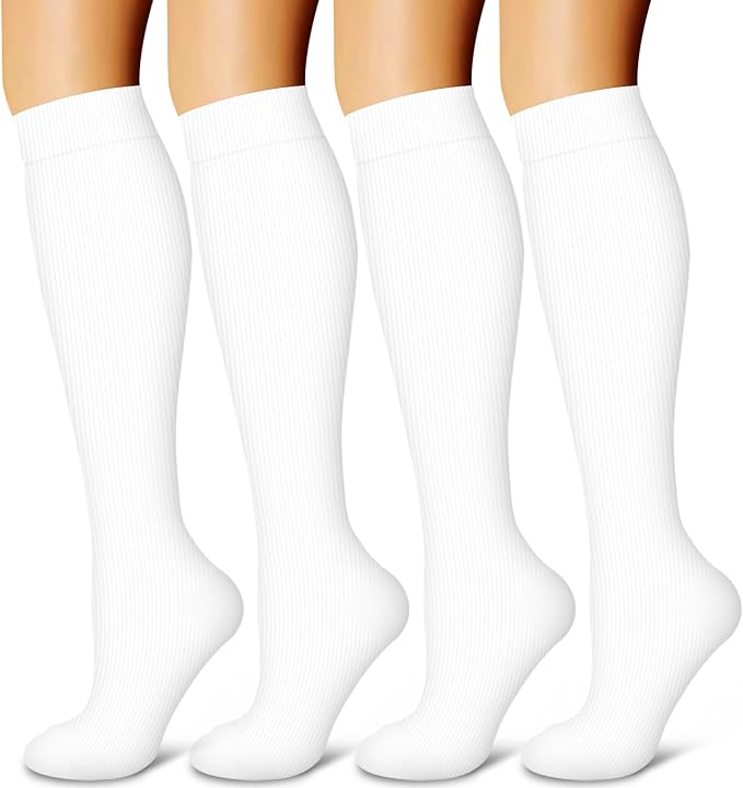 4 Pairs-Compression Socks for Women&Men Circulation-Best Support for Nurses,Running,Athletic by LaiteHebe