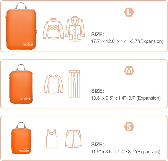 Cambond Compression Packing Cubes for Travel - Luggage Suitcase Organizer | Compression Zip Design for Space-saving, Expandable, Lightweight, Keep Clothes Sorted, Luggage Space Tidy, Carry on Pack Fast - Image 2