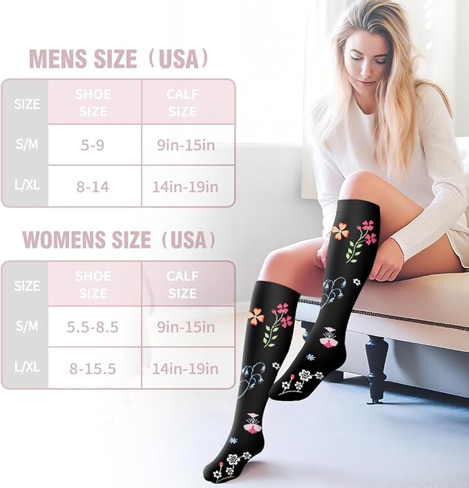 Compression Socks for Women & Men Circulation (6 Pairs) 15-20 mmHg is Best Support for Athletic Running,Nurse - Image 6