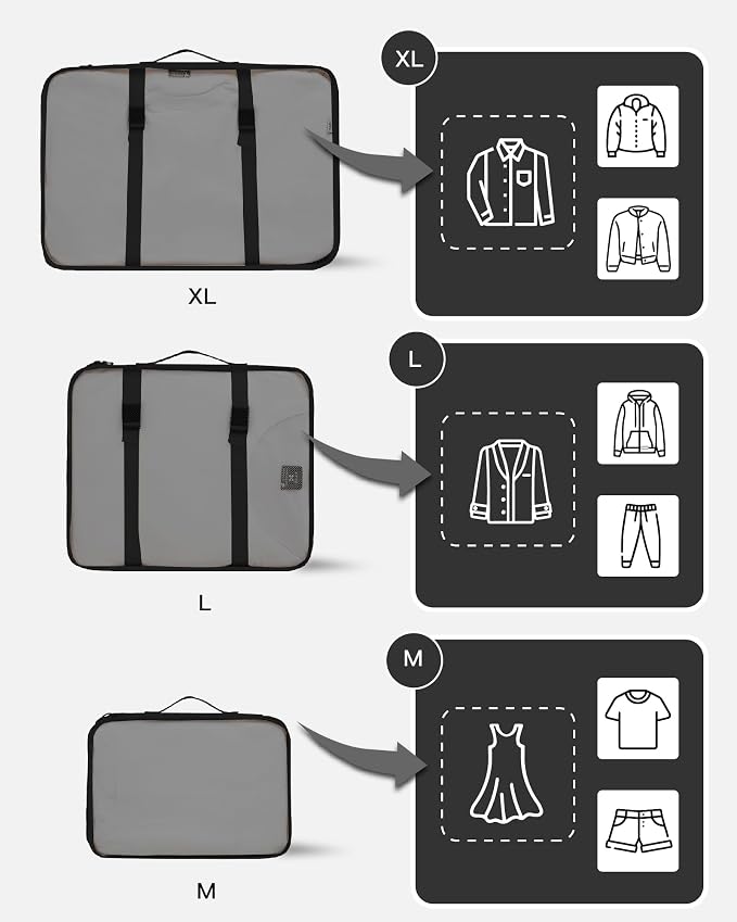 9 Set Packing Cubes for Carry on Suitcase Travel Organizer Bags for Luggage Suitcase Organizer Bags Packing Cube Set for Packing Women Men (Black) - Image 5