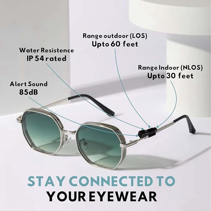 Glasses Tracker for Apple iOS| Apple Find My Alternate| Locate Spectacles, Find Eyewear, Never Lose Sunshades| Light Weight, Small Size, fit All Specs Size| Battery, Charger, Accessory Included - Image 4