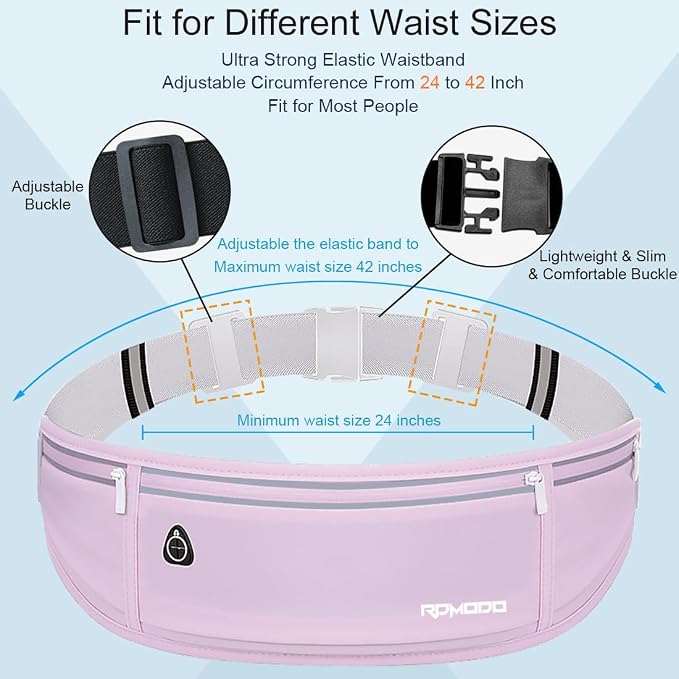 Running Fanny Pack for Women, Slim Running Belts for Men, Purple | Water Resistant Waist Pack, Large Capacity, Adjustable & Bounce Free, Breathable Phone Holder for Running Hiking Cards Key - Image 2