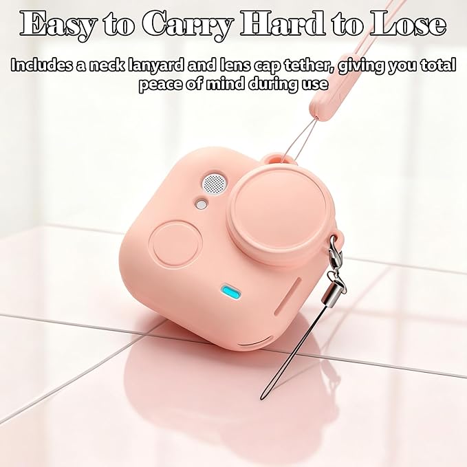 Silicone Protective Case, Screen & Lens Protector with Hard Carry Bag for Insta360 Go Ultra (Pink) - Image 2