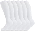 +MD Cotton Compression Socks for Women & Men 4/6 Pairs 15-20mmHg Knee High for Sports, Travel, Nursing Long Sitting Standing by MD