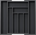Pipishell Bamboo Expandable Drawer Organizer for Utensils Holder, Adjustable Cutlery Tray, Wood Drawer Dividers Organizer for Silverware, Flatware, Knives in Kitchen, Bedroom, Living Room(M-Black) by Pipishell