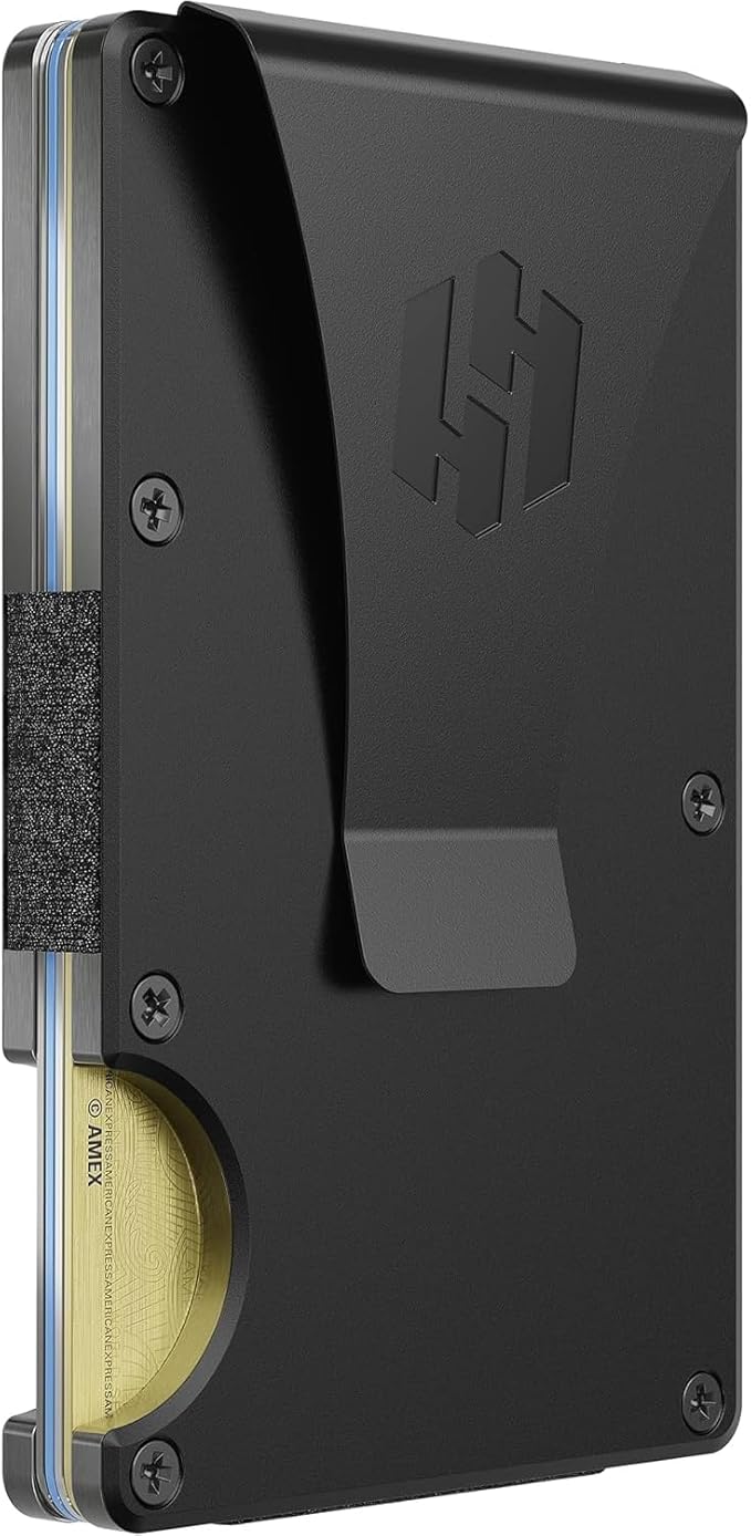 Wallet for Men - Slim RFID Blocking Metal Wallet with Money Clip, Minimalist Front Pocket Credit Card Holder, Small Mens Wallet by HAYVENHURST