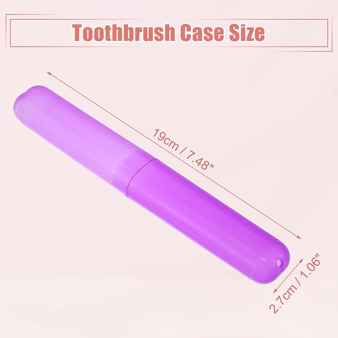 VOCOSTE 2Pcs Travel Toothbrush Case, Purple | Moisture-Proof Keeps Brush Fresh, Compact for Tight Bags, 2-Pack for Sharing, Essential for Couples - Image 4
