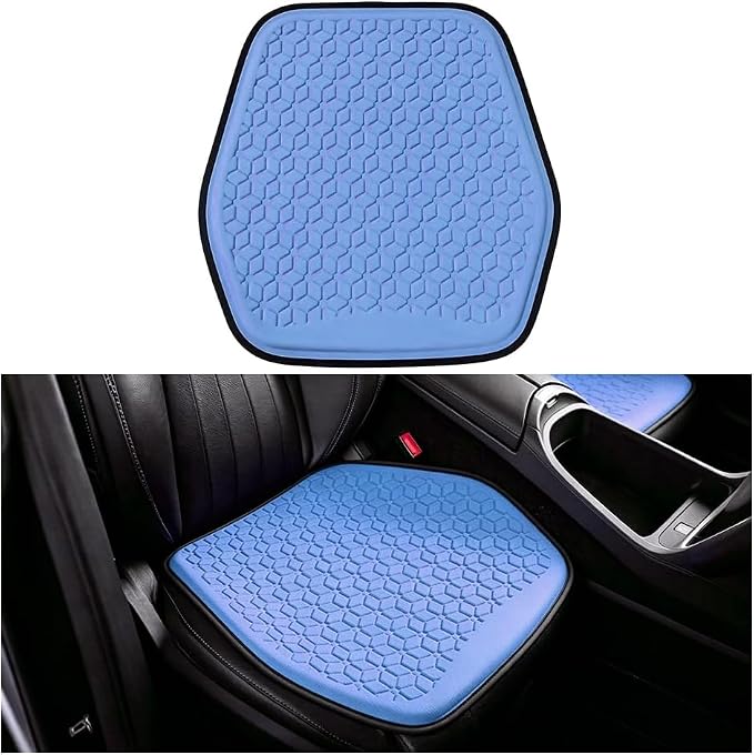 Zpana Gel Car Seat Cushion, Non-Slip & Comfortable Automotive Chair Protector Pad for Driving, Breathable Vehicle Interior Mat Cover Accessories, Universal Fit (Dark Blue) | Comfortable Automotive Chair Protector Pad, Vehicle Interior Mat Cover Accesso... by Unknown