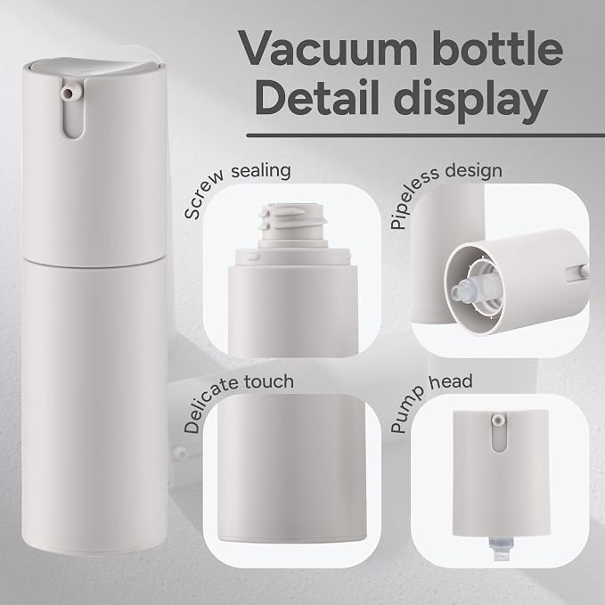 Lulupack Airless Pump Bottles Travel Size, 1 oz 3 PCS Refillable Container | Plastic lotion dispenser, for face cream moisturizer, small skincare, shampoo soap, empty toiletry, cosmetic, leakproof TSA - Image 7