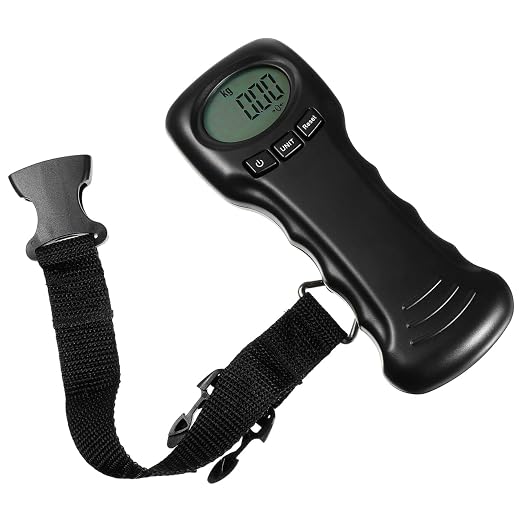 BESPORTBLE Portable Digital Luggage Scale with Hook, Compact Travel Suitcase Weight Scale, Lightweight, Accurate LCD Display, Battery Not Included, Black by BESPORTBLE