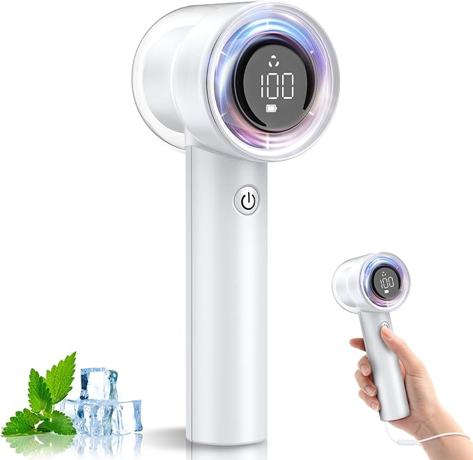 【15000RPM】Portable Handheld Turbo Fan, 1-100 Speed,Ultra High-speed,Personal Hand Held Travel Fans,5000mAh Battery Rechargeable Mini Fans,Digital Display,Small Pocket Fan for Summer Essential Gift by JINLICTE
