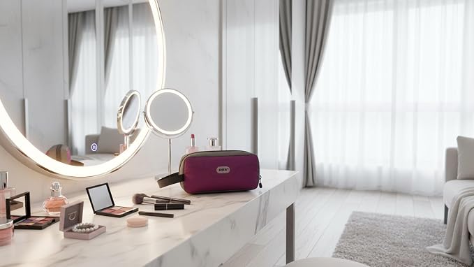 GOX Travel Small Toiletry Bag for Men Nylon Dopp Kit Medicine Bag Travel Organizer Pouch Shave Kits for Teens Toiletry Essentials Bathroom Compact Purple 9.8 * 4.3 * 3.3 Inches - Image 2