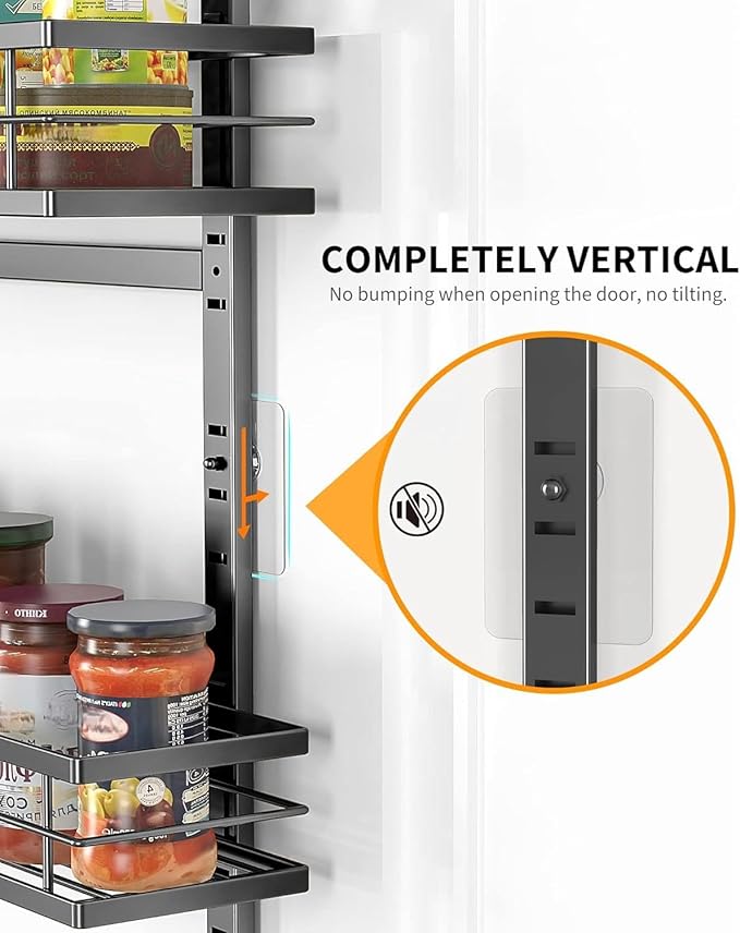 Moforoco 12.2"(W) Narrow 9-Tier Over The Door Pantry Organizer, Pantry Organization and Storage, Black Hanging Basket Wall Spice Rack Seasoning Shelves, Home & Kitchen - Image 4