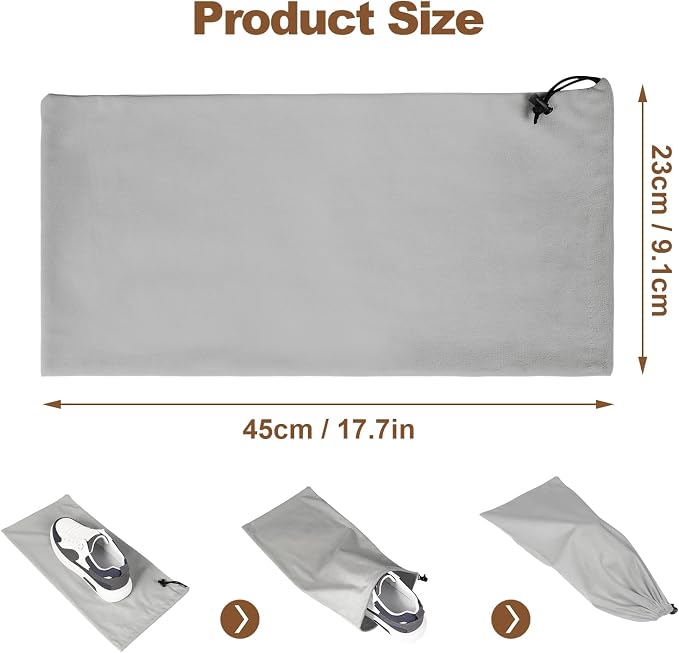 10 Pcs Single Shoe Bags for Travel, Dustproof Drawstring Travel Shoe Bag | 18"X9"shoe travel bag for Packing, Shoe Bag storage Sneaker Travel Bags, Washable Reusable dust bags for Handbags Shoes Toys - Image 4