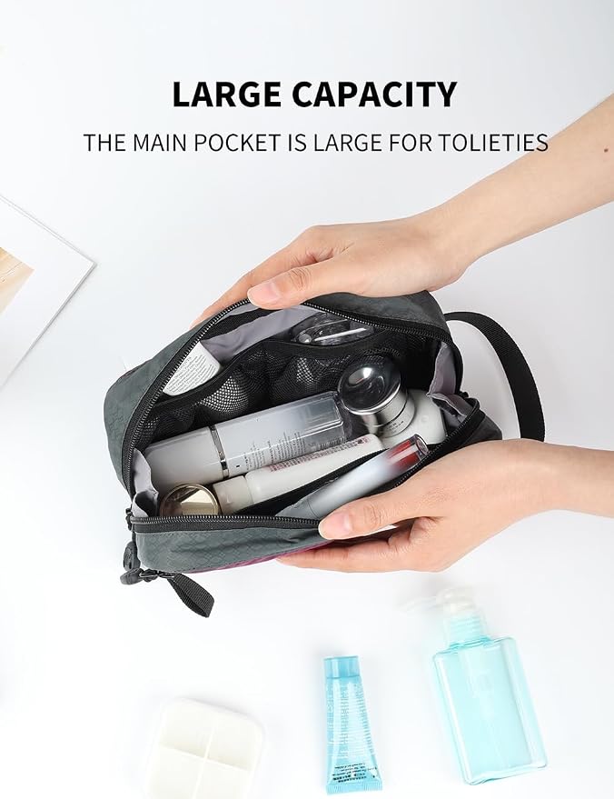 GOX Travel Small Toiletry Bag for Men Nylon Dopp Kit Medicine Bag Travel Organizer Pouch Shave Kits for Teens Toiletry Essentials Bathroom Compact Purple 7.9 * 3.7 * 2 Inches - Image 2