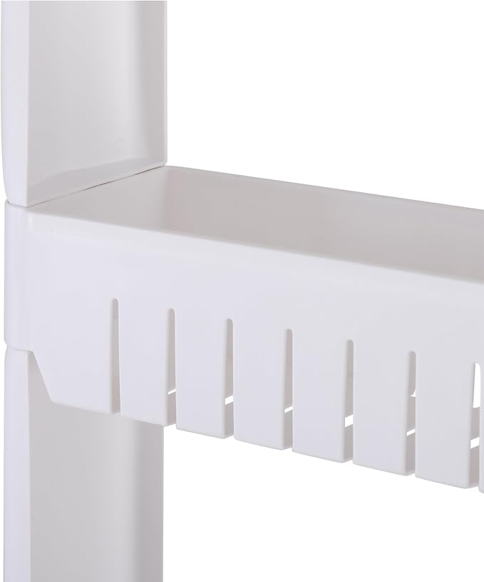 Simplify 3 Tier Slim Slide Out Storage Cart | Multi-Purpose Organization | Rolling | Wheels | Small Space | Laundry Room | Kitchen | Bathroom | Office | White - Image 6