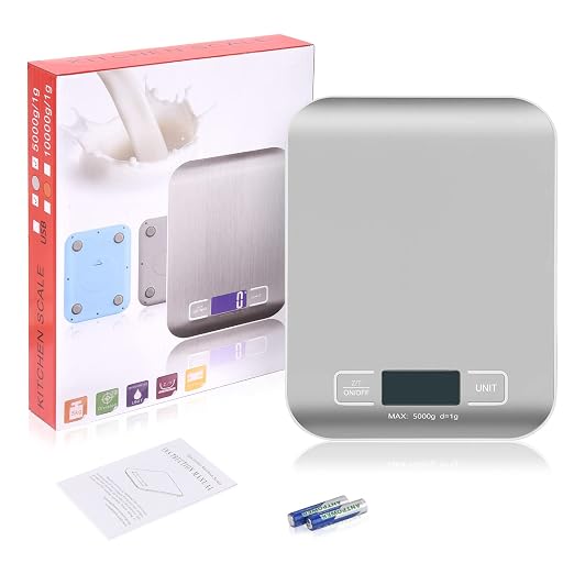 Digital Shipping Scale,Stainless Steel Panel, Accurate 5kg/1g Portable Postal Scale for Packages, Small Business,Kitchen, Food, Handmade, Liquids, and Boutique (Silver) - Image 8