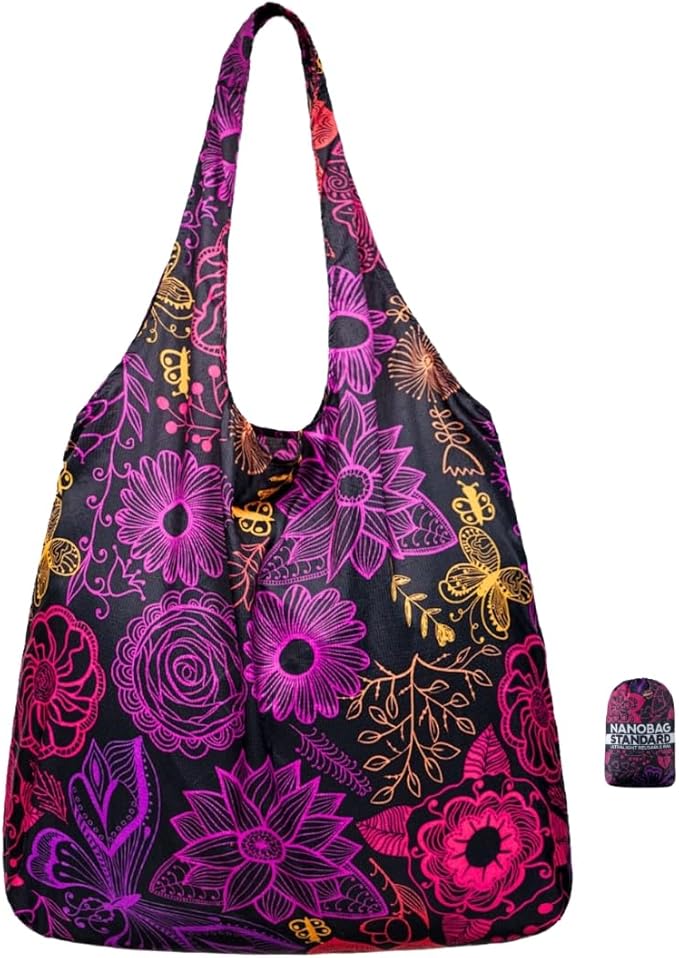 Nanobag Standard 19L Tote Foldable Packable Reusable Grocery Shopping Bag | 0.9 oz Premium Portable Collapsible Ultralight Pocket-Sized for Everyday Use & Travel by Nanobag
