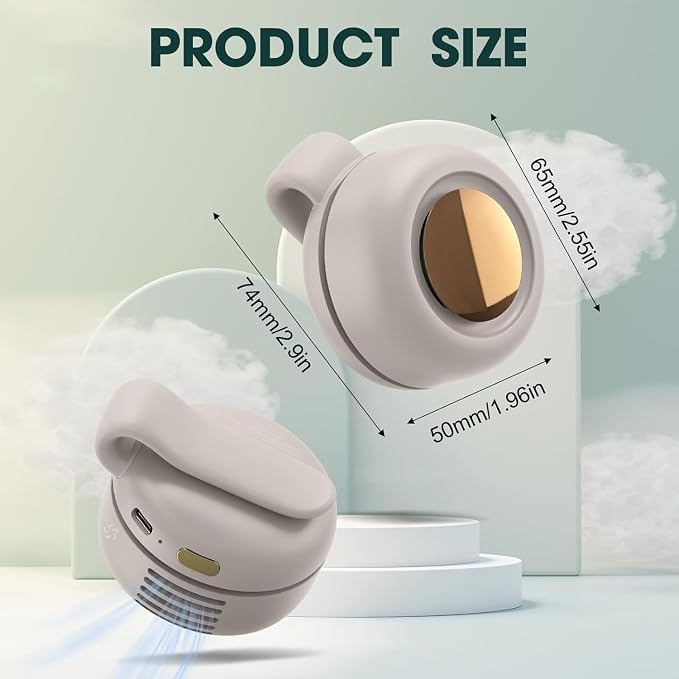 Portable Silent Bladeless Mini Fan Mini Clip On Fan Adjustable 3 Speeds - Image 6