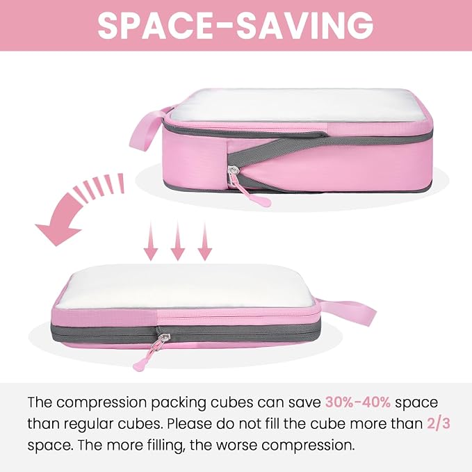 BAGAIL 6 Set Ultralight Compression Packing Cubes Packing Organizer for Travel Accessories Luggage Suitcase Backpack - Image 5