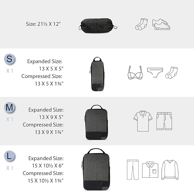 BAGSMART Compression Packing Cubes for Travel Essentials | 14 Set /6 Set /4 Set/2 Set, Lightweight, Durable - Image 2