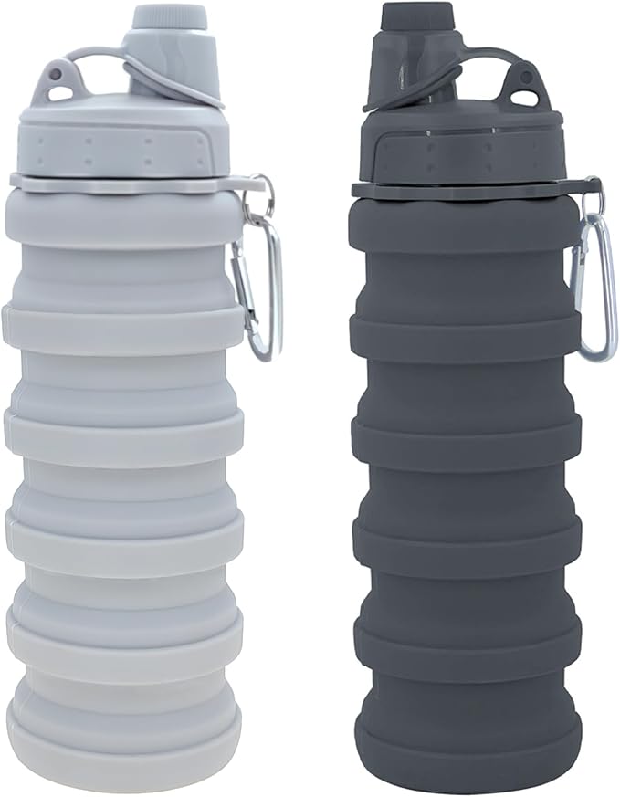 Collapsible Water Bottles Travel water bottle Sports Portable Sport Water Bottle Reusable Water Bottles comes with mountaineering Buckle 500ml silicone Water-proof camping water bottle by YCTMALL
