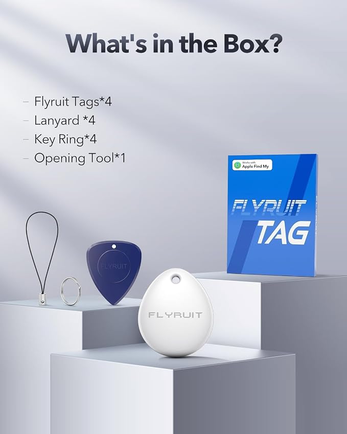 Air Tracker Tags-4 Pack for Apple Find My, iOS Only, Official MFi Certified | Mini Bluetooth Key Finder locator with sound, Travel Cruise Essential, Smart Luggage tracker for iPhone, Suitcases, Backpack - Image 8