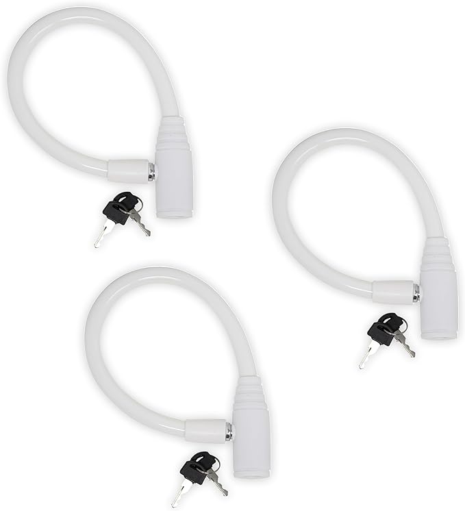Child-Proof Refrigerator Lock for Kids & Adults - Lock for French Door Fridge and Cabinet (Small, White - 3 Pack Keyed Alike) by UrbanAugust