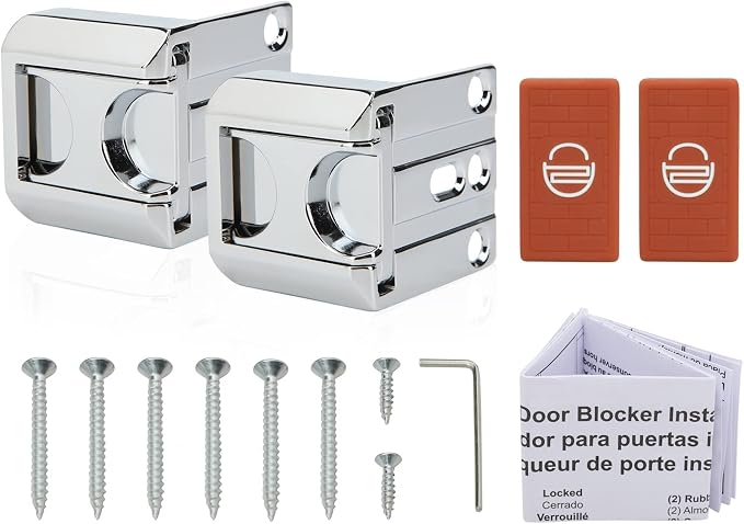 CZU Home Door Lock Security, Upgraded Safety Childproof Door Reinforcement Lock Latch (2-Pack), Extra Defend Door Lock for Inward Swinging Door - Image 8