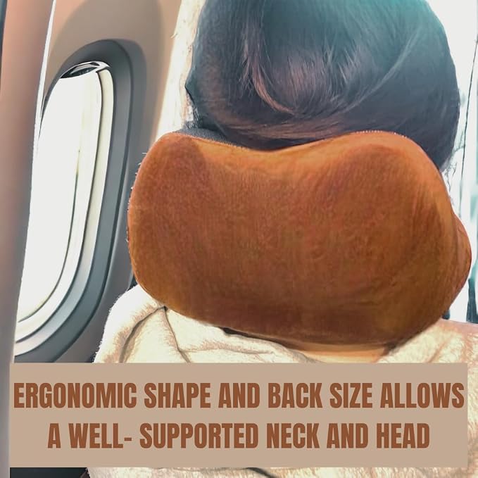 Travel Pillow - 100% Memory Foam - Travel Pillows for Airplane - Neck Pillow Airplane and Car Use - Memory Foam Travel Neck Pillow - Travel Essentials for Women and Men (Bubble Gum Pink) - Image 4