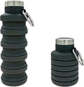 YCT Collapsible Water Bottle 17oz（500ml），Travel Portable Sport Water Bottle，Reusable Silicone Foldable Water Bottles for Gym Camping Hiking (Black) by YCT