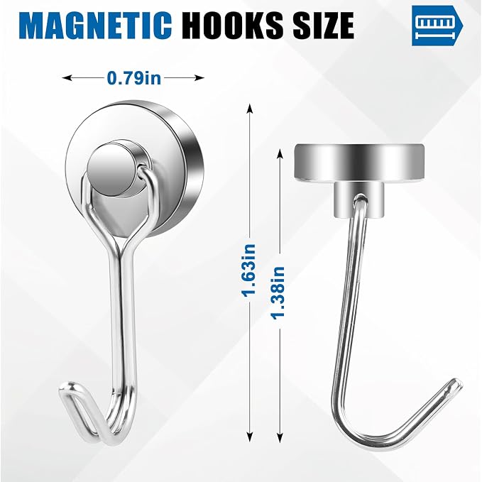 LOVIMAG Swivel Magnetic Hooks, 40LBS, Pack of 6 | Cruise Cabin Ship Essentials 2026, Heavy Duty Magnets for Refrigerator, Classroom, Kitchen, Hanging Mug - Image 3