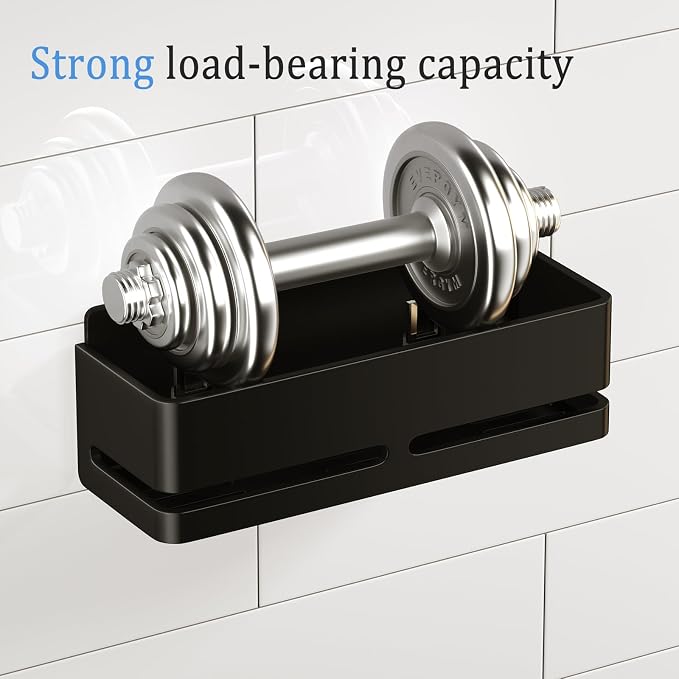 Shower Caddy,2-Pack Shower Shelf,no Drill Shower Organizer(Black) | Large Capacity No-Drill Bathroom Organizer,Aluminum Storage Basket, Adhesive Installation - Image 7