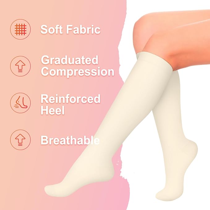 4 Pairs Compression Socks for Women Circulation-Best Support for Nurses,Running,Athletic,Travel - Image 5