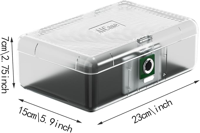 AICase Biometric Fingerprint Storage Box, Transparent Portable Jewelry Cash Safe Storage Box, Rechargeable Lock Box for Car Home Office Travel_Clear - Image 6